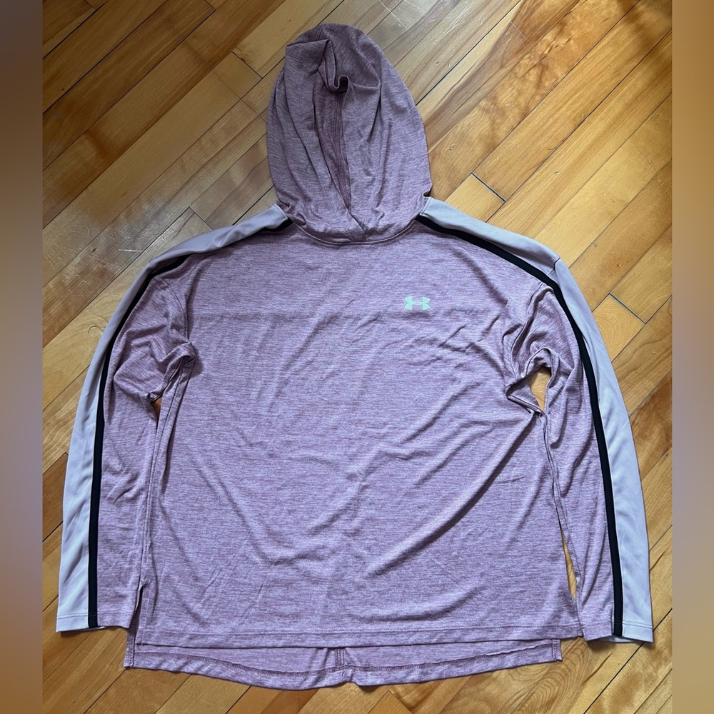 Under Armour Hooded Long Sleeve Top with Black Stripes